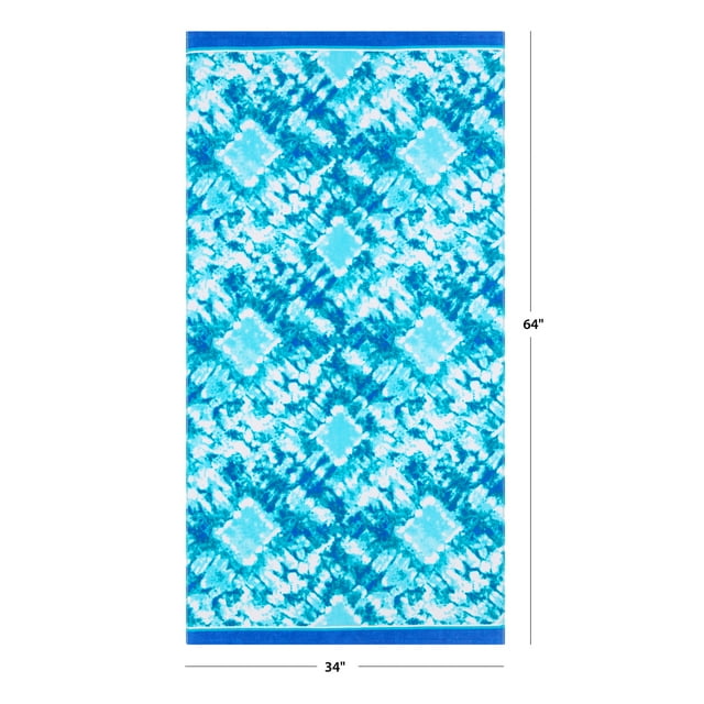Cotton Blend Palm Print Beach Towel -34 Cotton Blend Palm Print Beach Towel -34